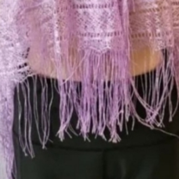 Vintage 1990's Purple Square Shawl - Picture 4 of 4